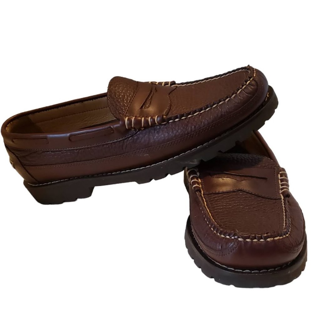 L.L. Bean Men's Brown Leather Slip On Penny Loafer Size 11 D 244478